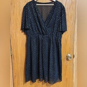 SHEIN sz 3X black with gold dress cocktail Christmas party‎